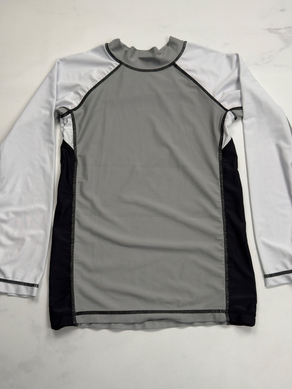 kidpik Long Sleeve Colorblock Rash Guard Top - Boys Large